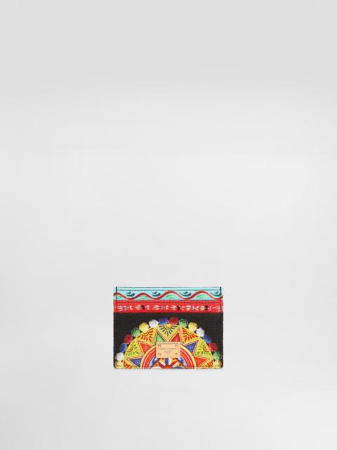 Dolce & Gabbana Carretto-print canvas card holder