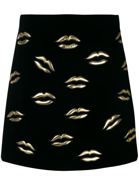 Givenchy lip print mini A-line skirt