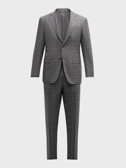 Canali Men's Prince of Wales Wool Suit