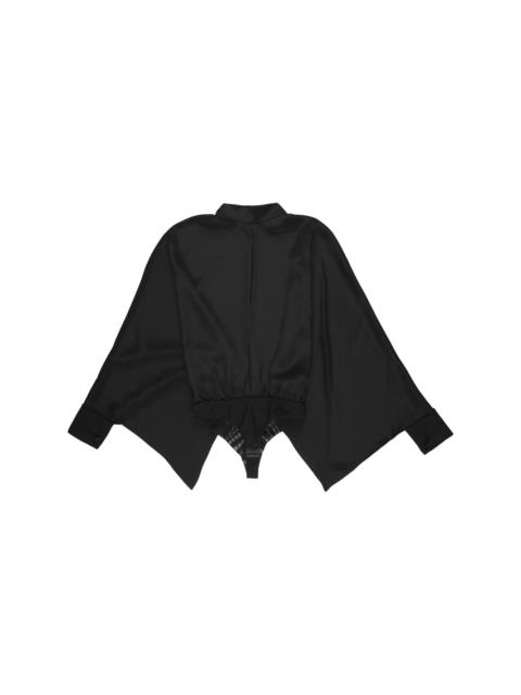 wide-sleeve silk bodysuit