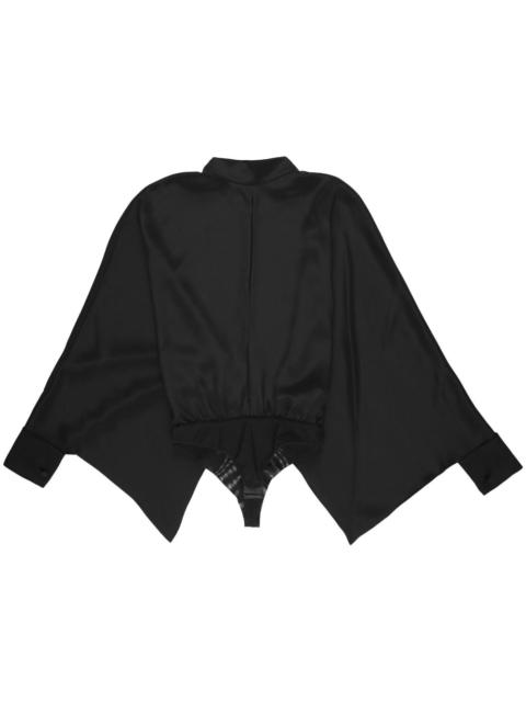 wide-sleeve silk bodysuit