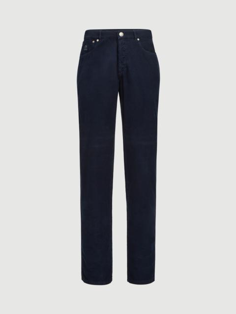 Brunello Cucinelli Garment-dyed five-pocket Italian fit trousers in cotton narrow wale corduroy