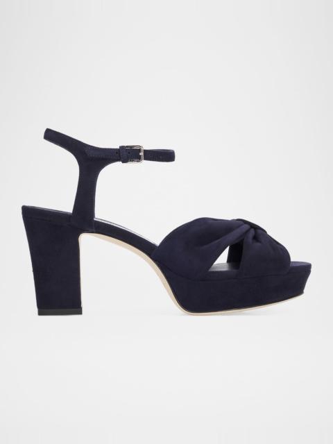 JIMMY CHOO Heloise 80mm Suede Platform Sandals
