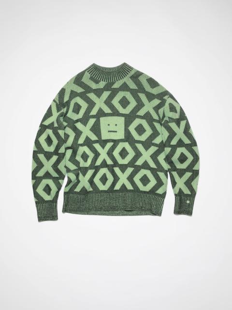 Acne Studios Face logo jumper - Black/spring green