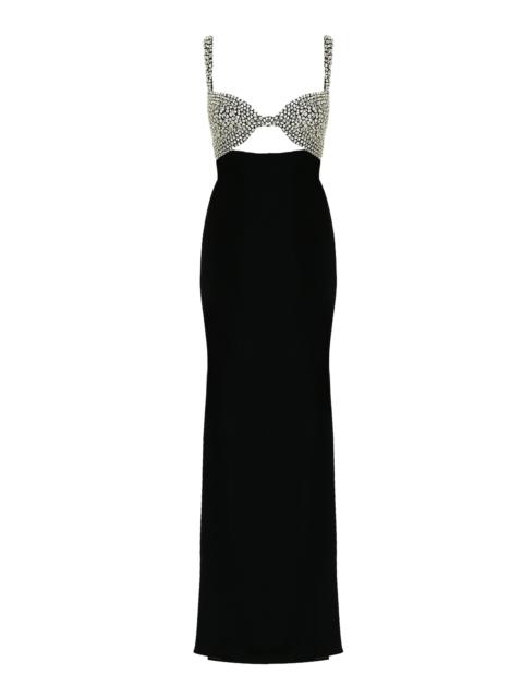 THE NEW ARRIVALS ILKYAZ OZEL Lux Orphéon Crystal Embellished Gown black