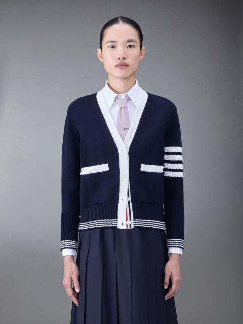 Thom Browne 4-Bar pointelle-knit cardigan