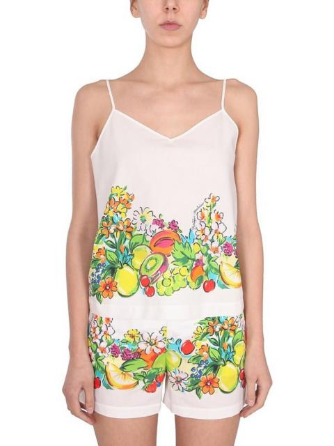 Flower And Fruit Print Top