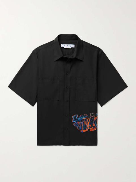Graf Coupe' Embroidered Cotton-Blend Poplin Shirt