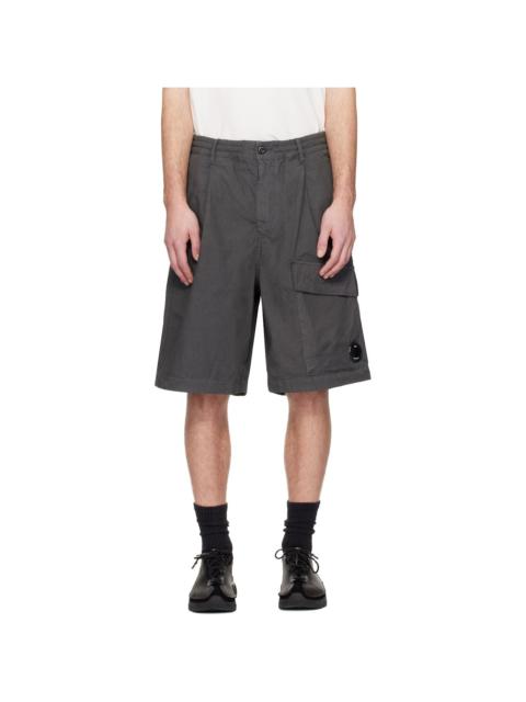 C.P. Company Gray Micro-Reps Boxy Lens Shorts