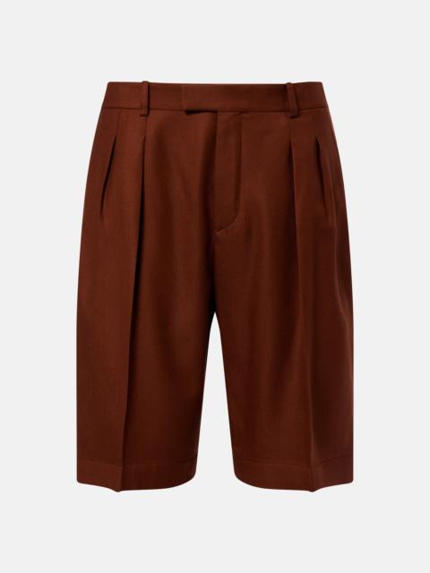 SAINT LAURENT Pleated cashmere Bermuda shorts