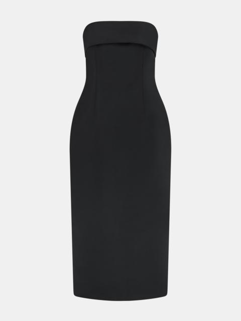 EMILIA WICKSTEAD Keeley Dress in Black Duchess Satin