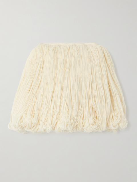 Alaïa Fringed Wool-blend Mini Skirt