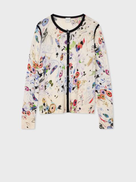 Paul Smith Women's Cream 'Sketchbook Botanical' Knitted Cardigan