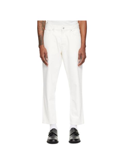 HUGO White Relaxed-Tapered-Fit Jeans