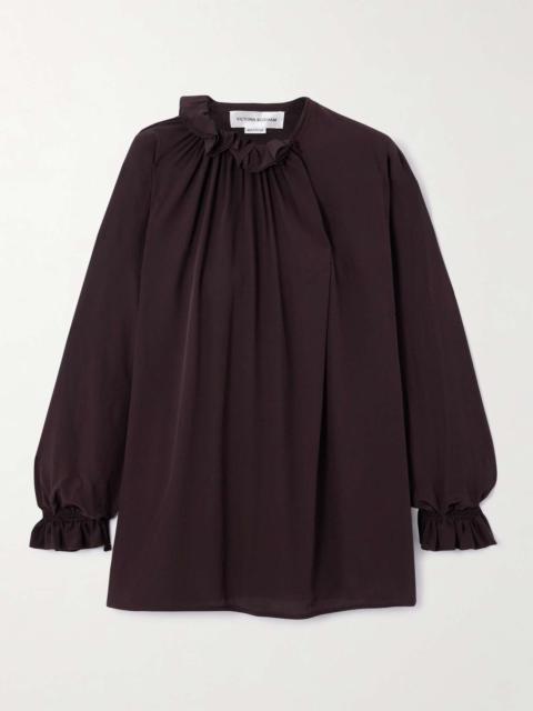 Ruffled silk-voile blouse