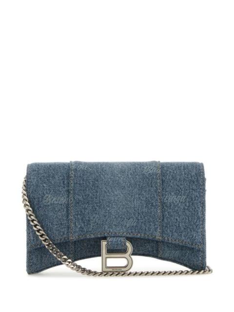 Embroidered denim Hourglass wallet