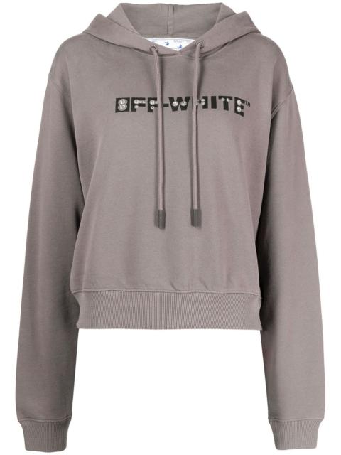 Off-White rhinestone-embellished logo hoodie