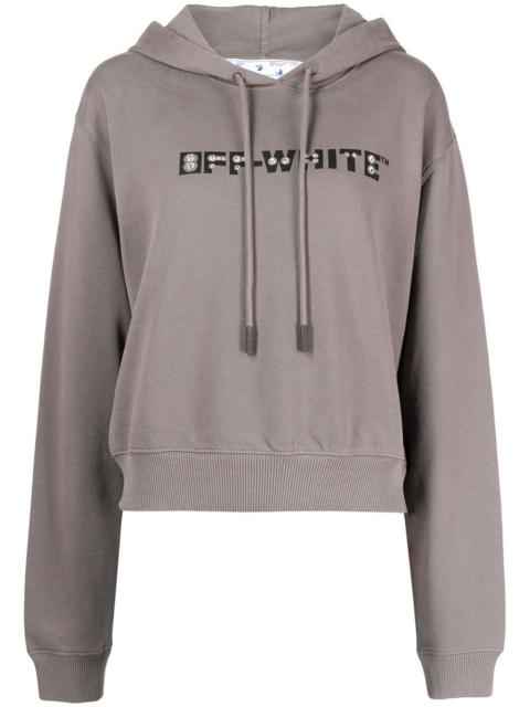 rhinestone-embellished logo hoodie