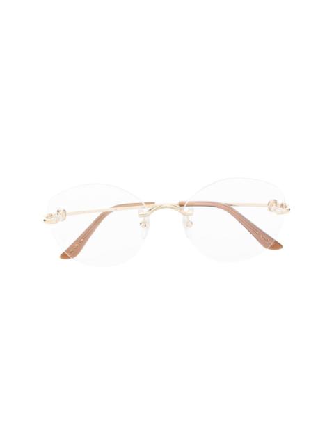 Cartier round rimless optical glasses