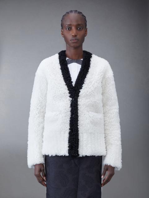 Thom Browne Dyed Shearling Cardigan