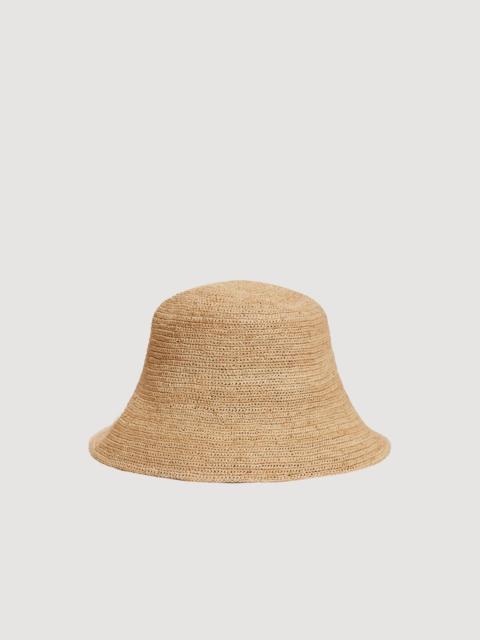 Sandro CROCHET RAFFIA BUCKET HAT