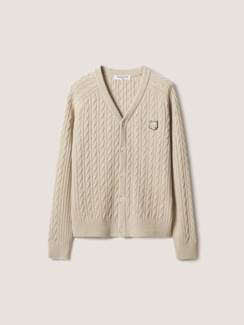 Maison Kitsuné FOX HEAD CABLE KNIT COMFORT CARDIGAN