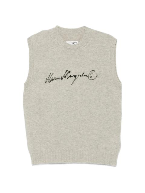 MM6 Maison Margiela Mm6 Maison Margiela Logo-print Knitted Sweater