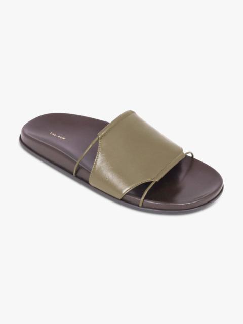 The Row VIVIENNE FLAT SLIDE | DARK BASIL