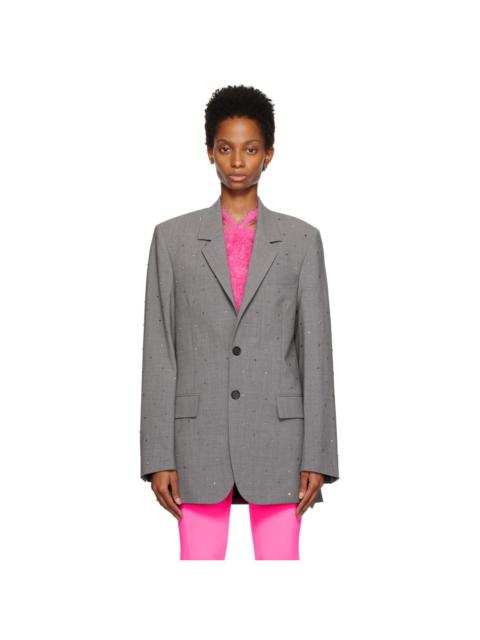 MSGM Gray Studded Blazer