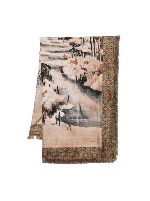 Pierre-Louis Mascia Alopie printed fringed scarf