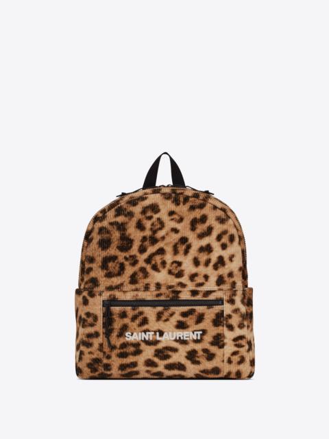 nuxx backpack in ribbed leopard print velvet