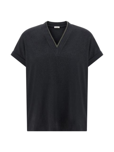 Brunello Cucinelli 'Shiny Trims' T-Shirt