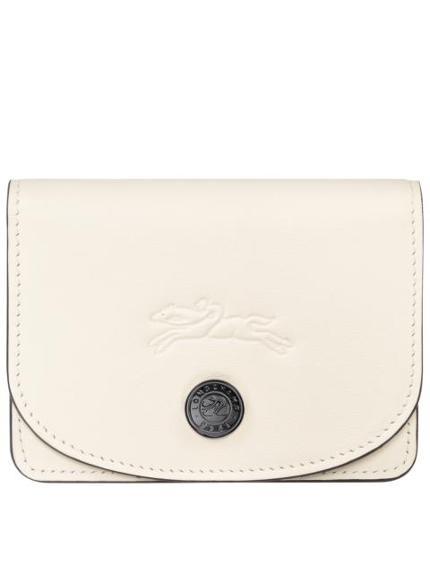 Le Pliage Xtra Card holder Ecru - Leather