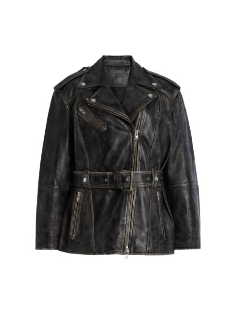STAND STUDIO Leona Leather Biker Jacket black