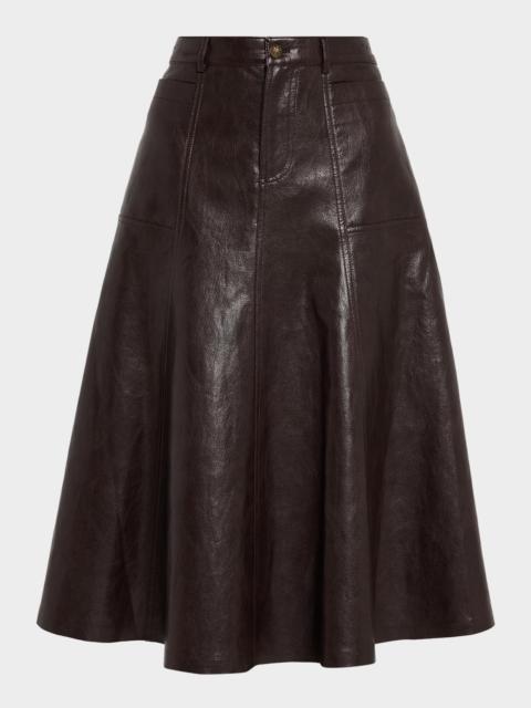 KOBI HALPERIN Ellen Faux-Leather Midi Skirt