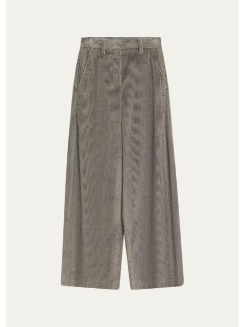 Brunello Cucinelli Cotton Corduroy Wide-Leg Trousers