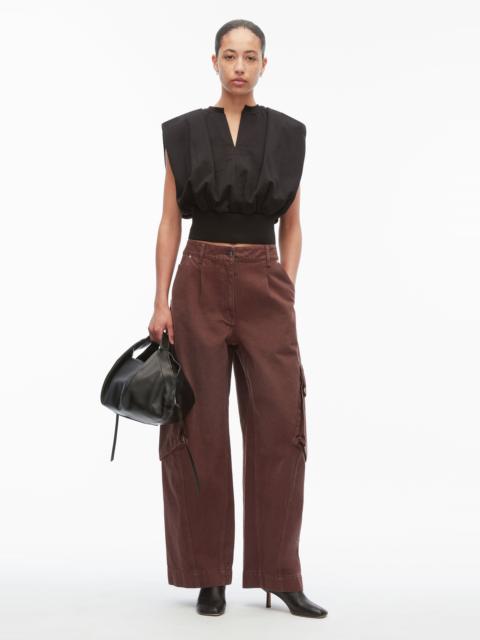 3.1 Phillip Lim Denim Barrel Leg Cargo Pants