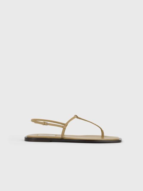 TOTEME T-strap nappa sandals desert/dark brown