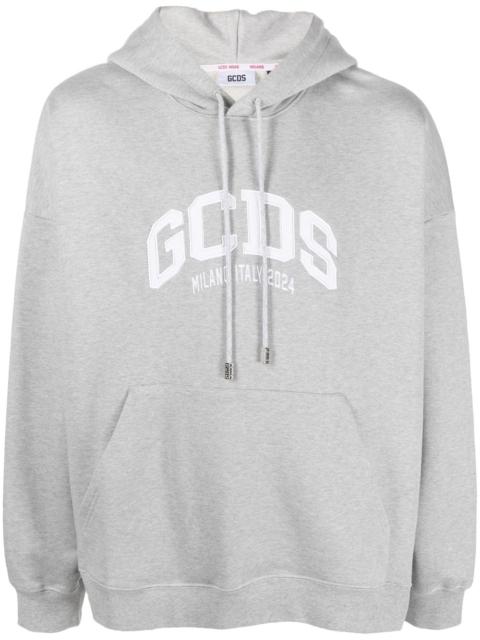 GCDS logo-patch jersey cotton hoodie