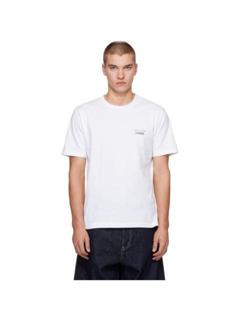 Comme des Garçons Homme White 'Homme' Chest Logo Cotton T-shirt