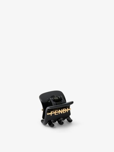 FENDI Fendigraphy hair clip Black and gold-colored metal hair clip