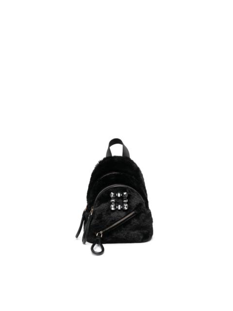 Roger Vivier crystal-embellished faux fur backpack