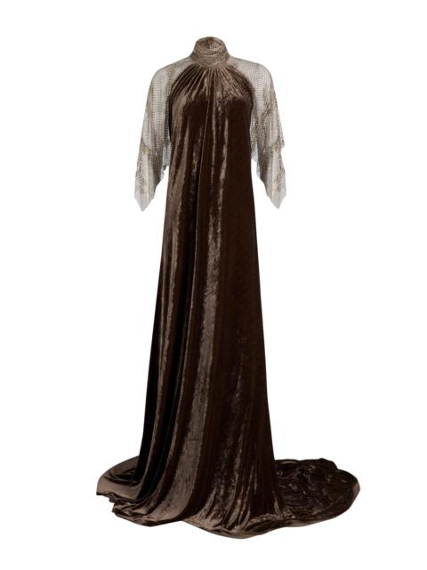 Ralph Lauren Willow Velour Gown taupe