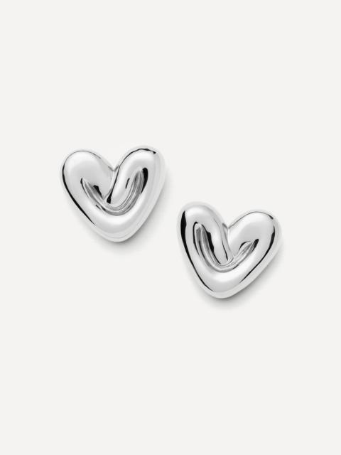 MISSOMA Rhodium-Plated Puffy Heart Oversized Stud Earrings