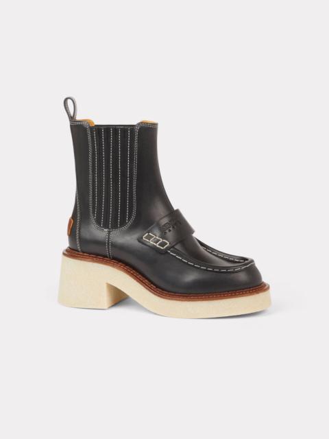 Vegetable-tanned leather KENZOYAMA heeled Chelsea boots