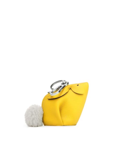 Loewe Bunny charm in grained calfskin and shearling