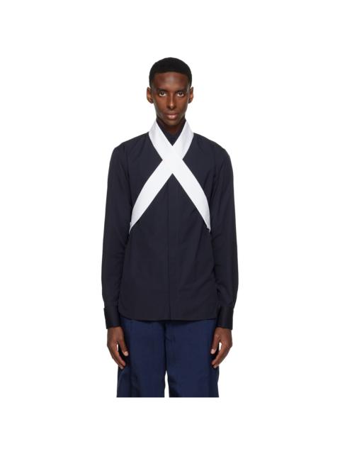 Dries Van Noten Navy Detachable Strap Shirt