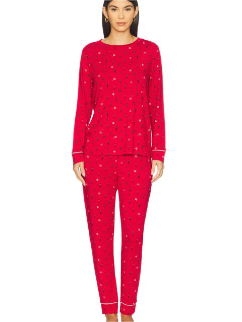 eberjey Gisele Printed Crew Pj Set