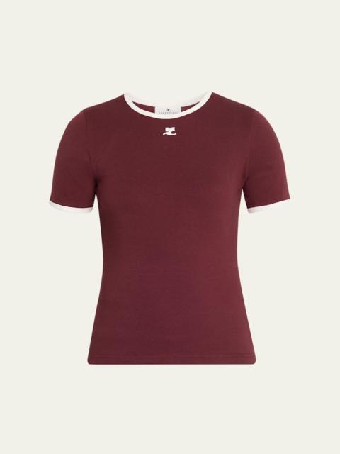Contrast Trim Short-Sleeve T-Shirt