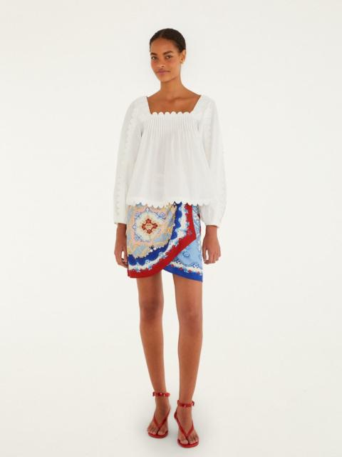 FARM RIO Mixed Cherry Royalty Scarf Lenzing Ecovero Euroflax Mini Skirt